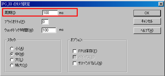 タスクの周期