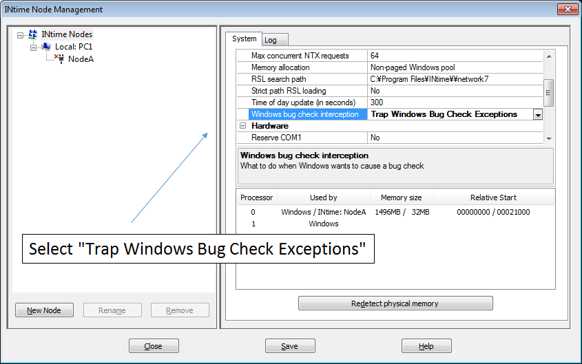 Windows bug check exeption (BSOD) trap
